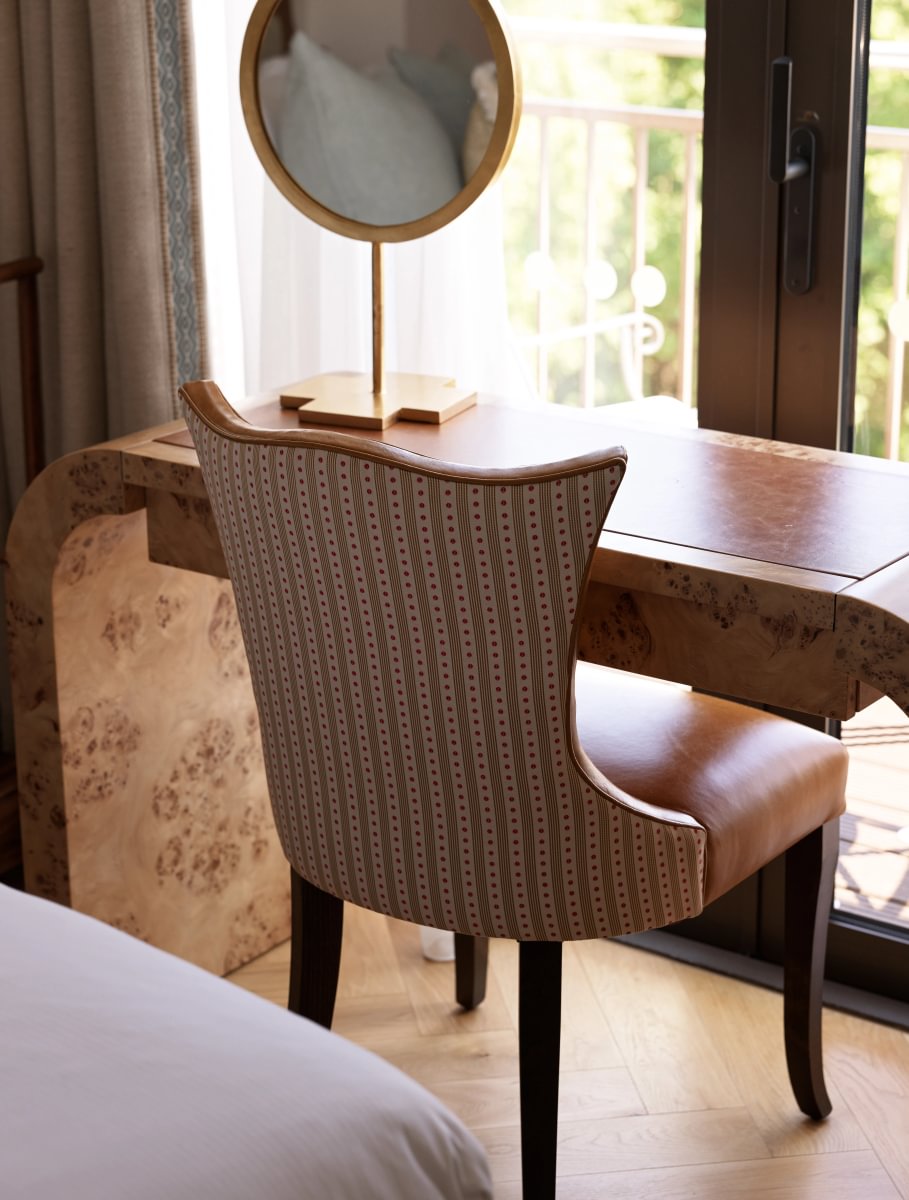 Sims Hilditch Interior Design Mayfair Hotel Apartment Details Armchair Desk