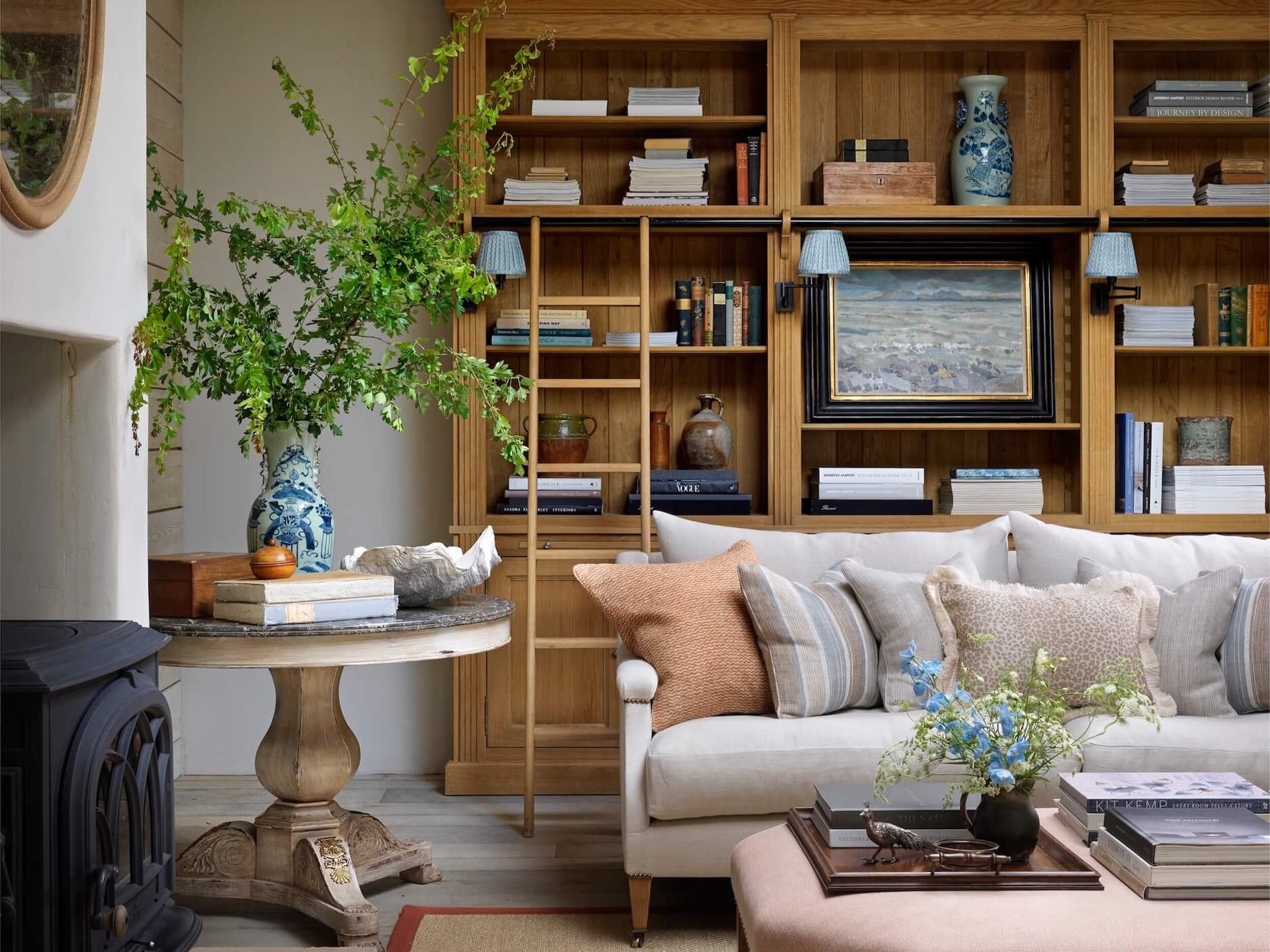 SH Living Room With Bookcase