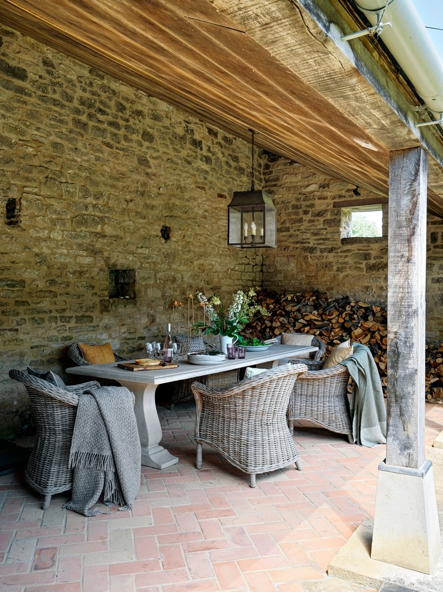 Sims Hilditch Interior Design Wiltshire Barn Conversion Outdoor Dining Table