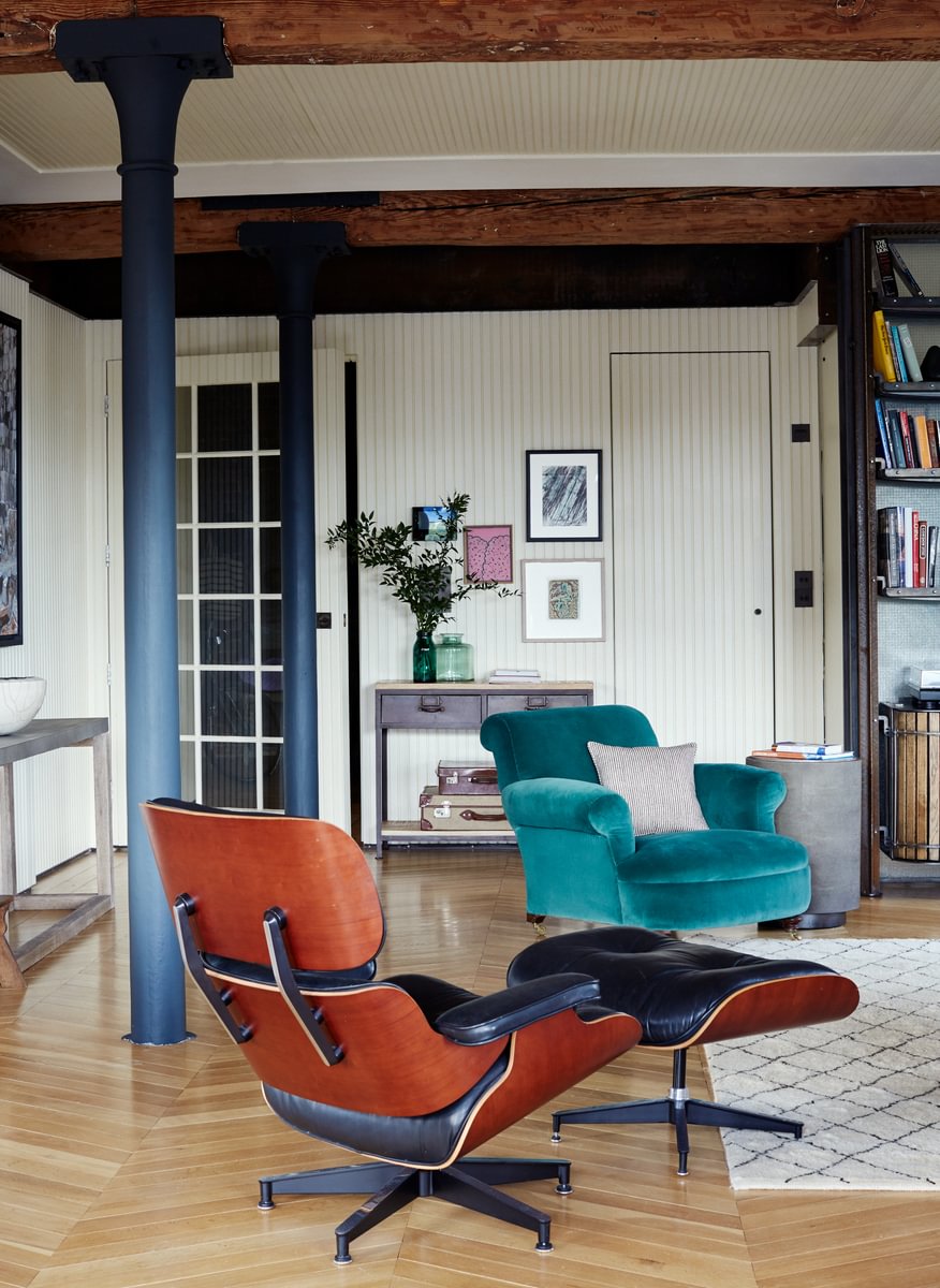 Sims Hilditch Interior Design The London Loft Blue Armchair