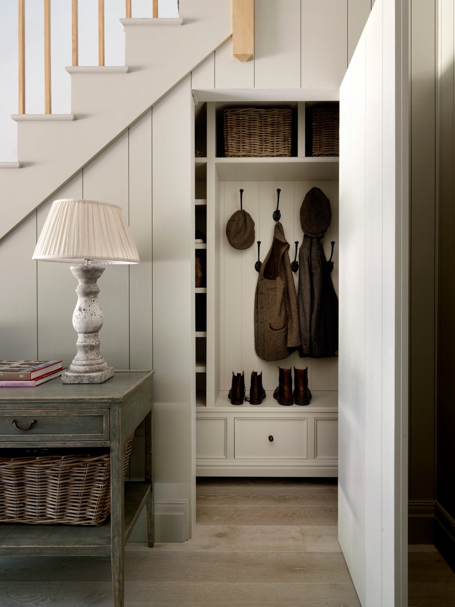 Sims Hilditch Interior Design Oxfordshire Farm Under the Stairs Storage