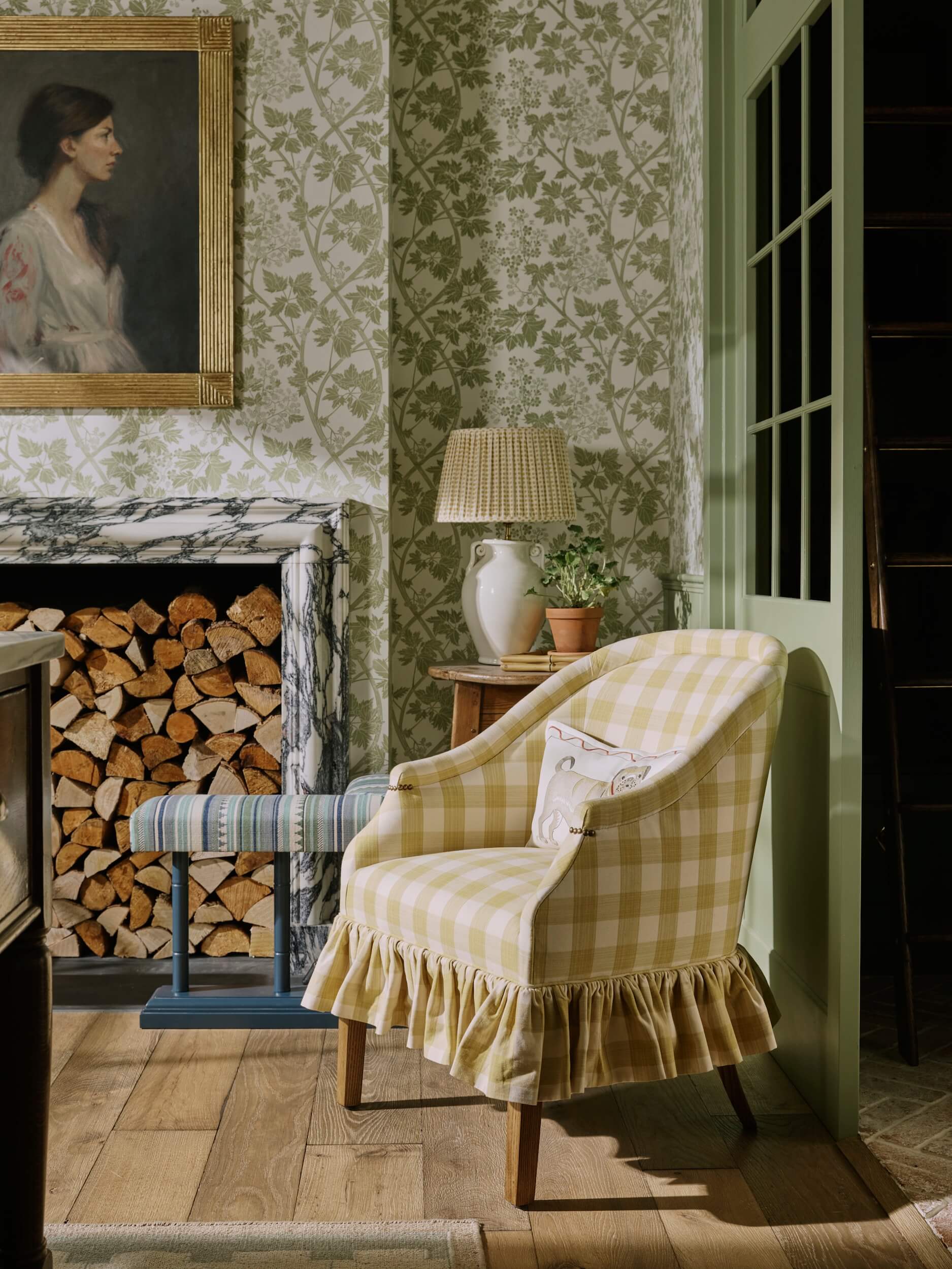 Sims Hilditch Wow House Courtyard Room Gingham Chair