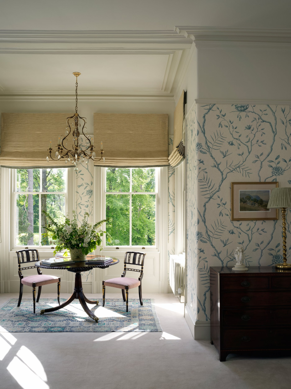Sims Hilditch Interior Design English Country Estate Windows Chairs Chandelier