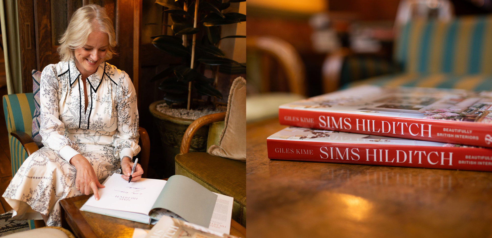 Sims-Hilditch-Interior-Design-Beautifully-British-Interiors-Book-Emma-Sims-Hilditch-Signing-two-images