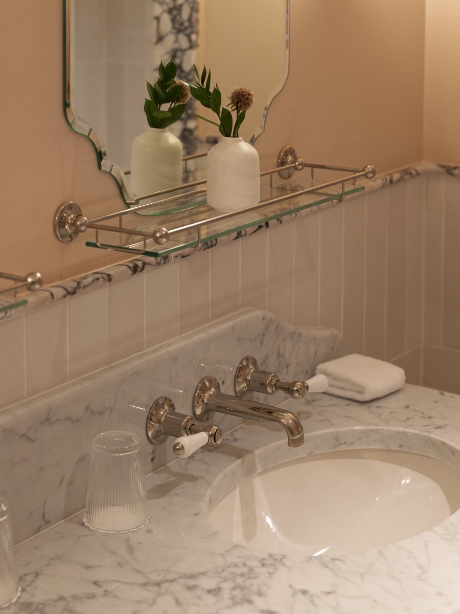 Sims Hilditch Interior Design Mayfair Hotel Apartment Bathroom Basin
