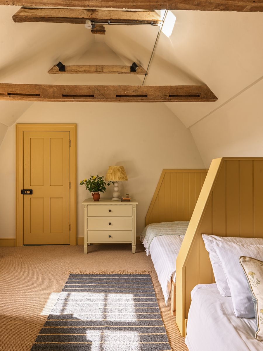 Sims Hilditch Interior Design Twin Yellow Room With Beams