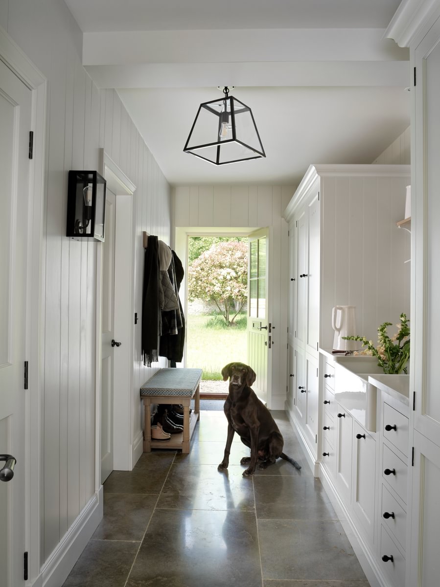 Sims Hilditch Interior Design Oxfordshire Farm Utility Room Dog