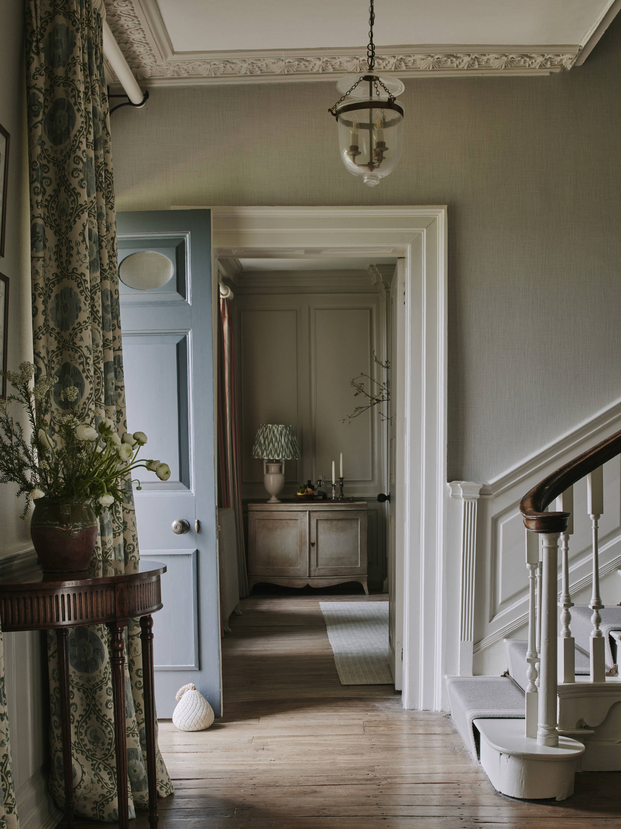 Grade II Georgian Manor House Formal Entrance Hall, interiors designed by Sims Hilditch