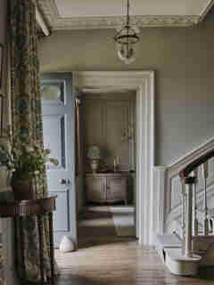 Grade II Georgian Manor House Formal Entrance Hall, interiors designed by Sims Hilditch