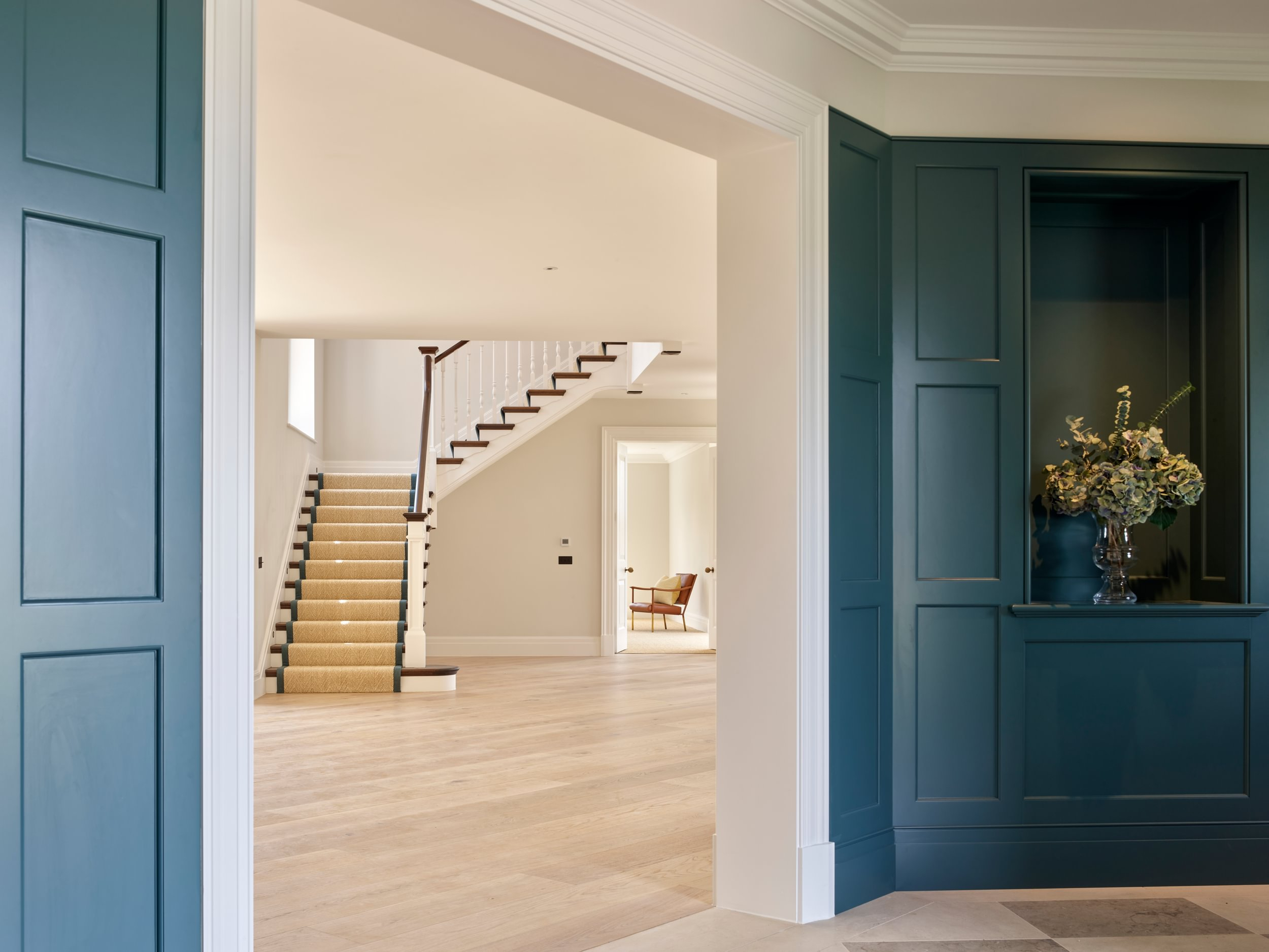 Sims Hilditch Interior Design Surrey Country Home Blue Cabinetry