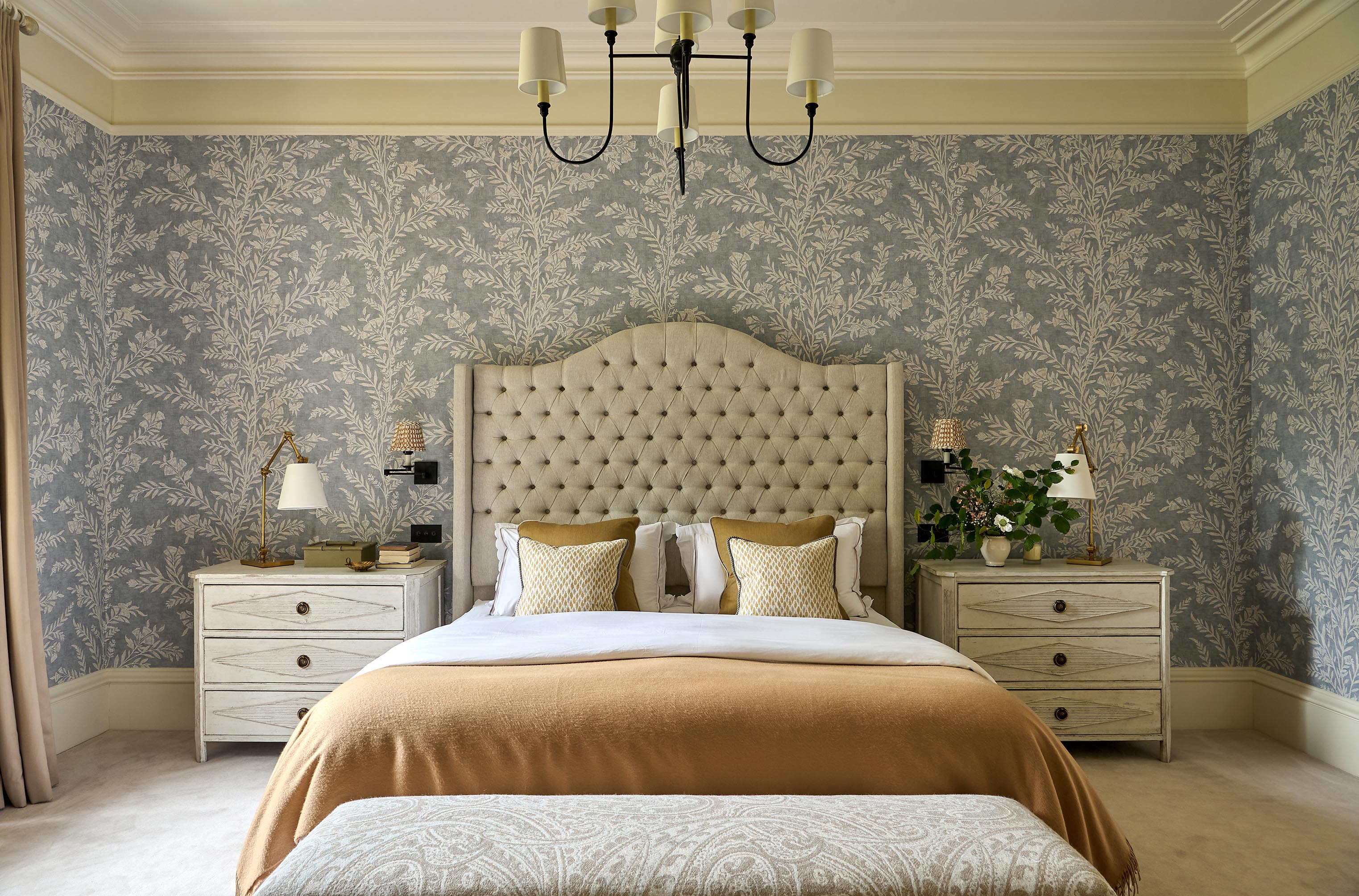 sims-hilditch-interior-design-aberdeen-family-home-master-bedroom-double-bed-wallpaper-landscape