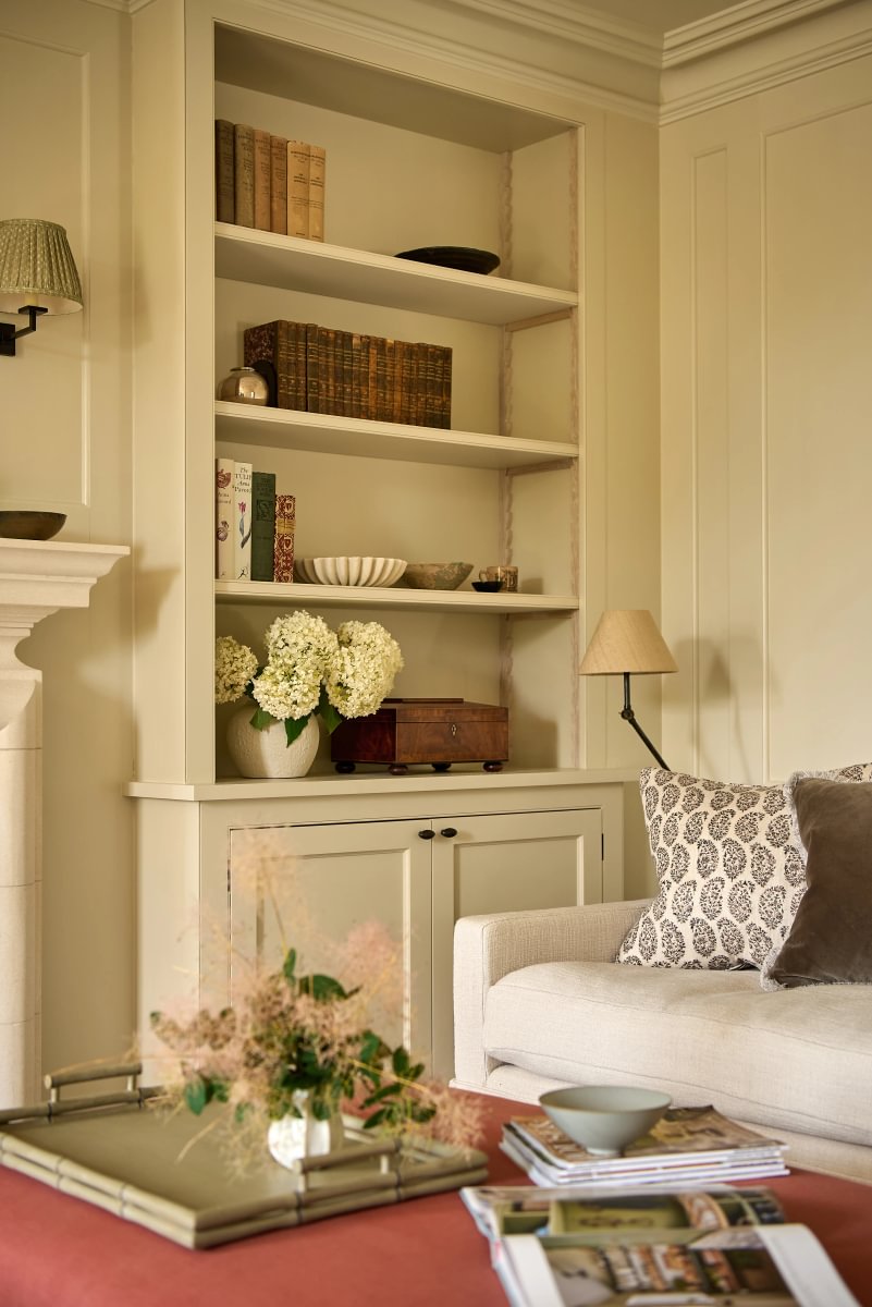 Sims Hilditch Interior Design Oxfordshire Country Home Sitting Room Bookcase